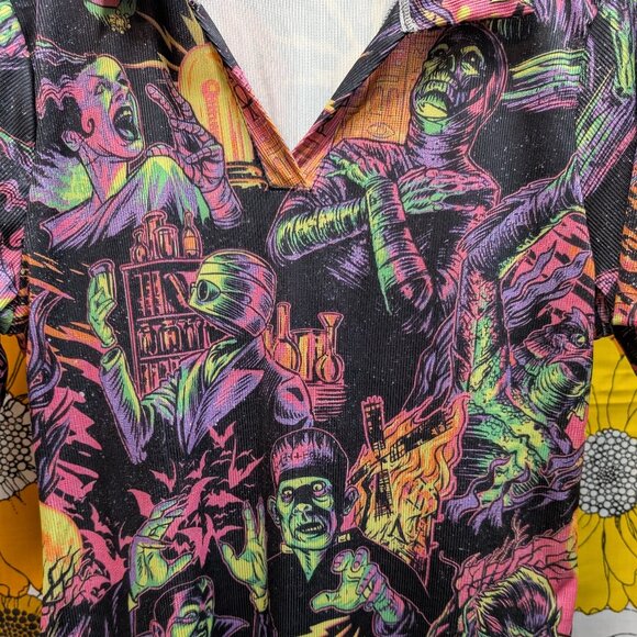Neon Nightmare Fluorescent Frights Classic Universal Monsters Mini Dress - Picture 2 of 4